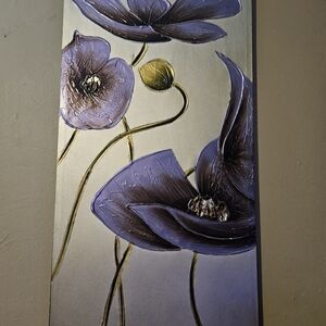 Purple and Gold Floral Wall Art